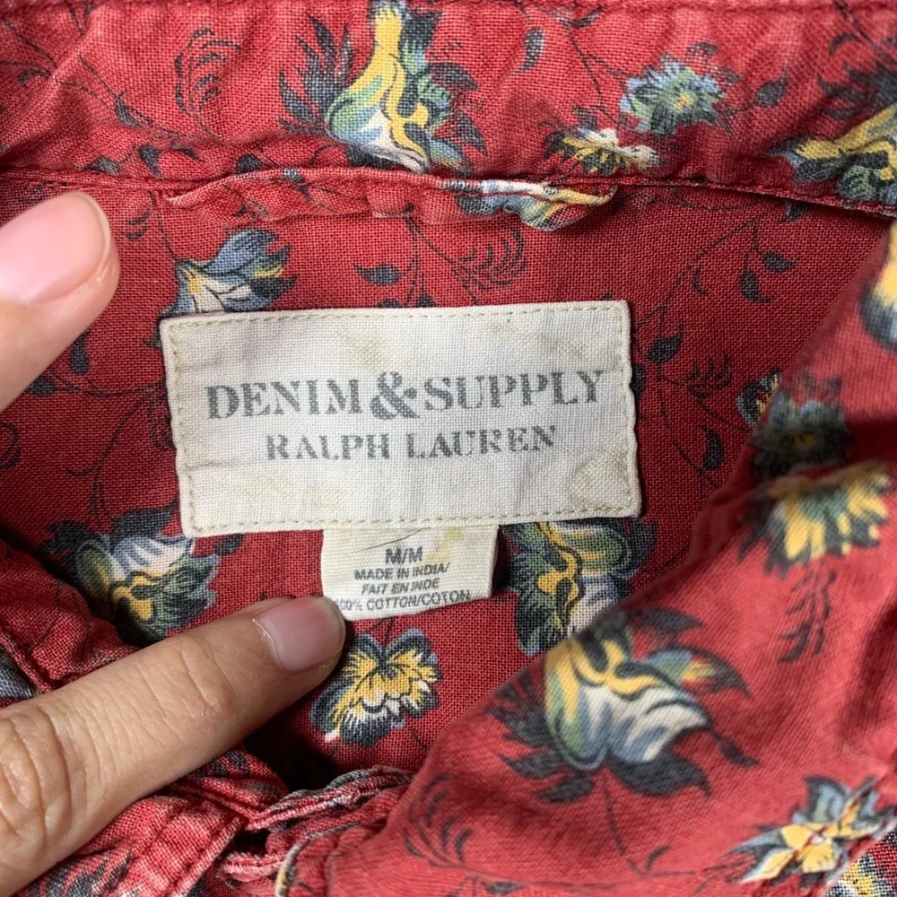 Denim & Supply Ralph Lauren Red Floral Button-Down Shirt